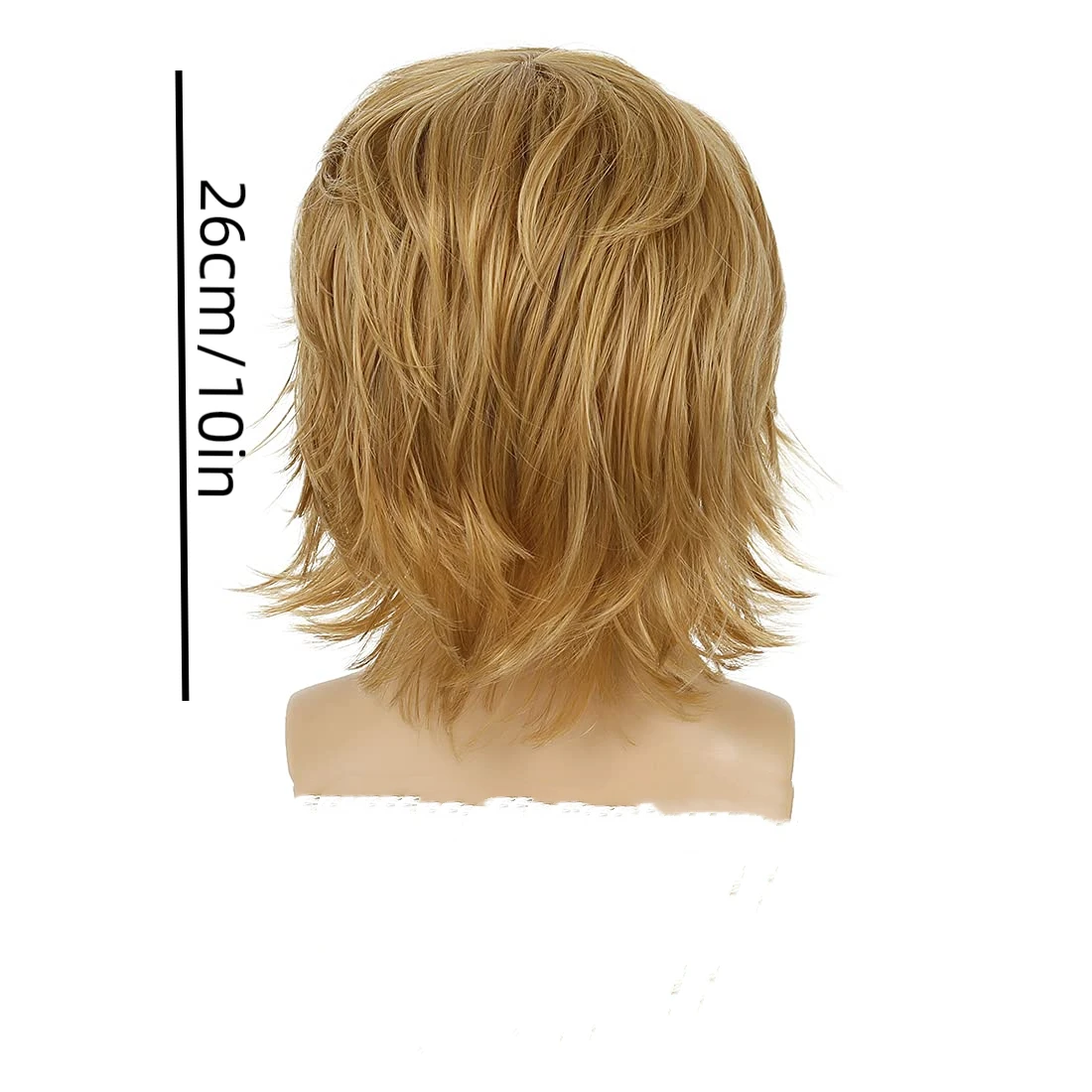 Men's Golden Synthetic Wig, Wavy Wig, Realistic Men's Wig, Young and Handsome Role-Playing Costumes, Wigs for Cosplay, Parties