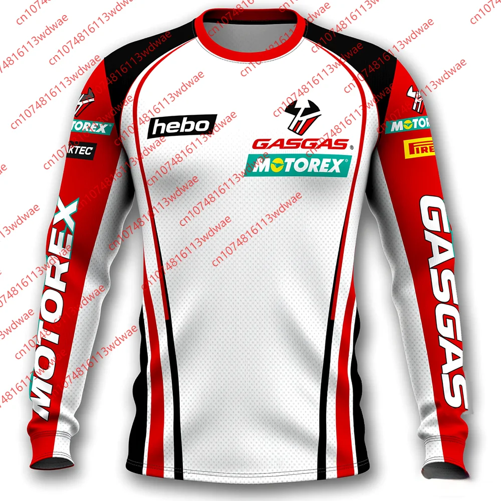 Jersey de Motocross GASGAS con Textura Hebo Motorex Pirelli, Secado Rápido, Transpirable, para Motocross y Off-Road, para Entusiastas de las Carreras
