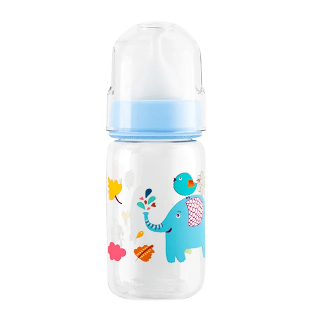 Mini Nipple Feeding Bottle 60ml/125ml Baby Pet Feeder Bottle PP Cartoon Animals Nursing Bottle for Newborn Kittens Puppies