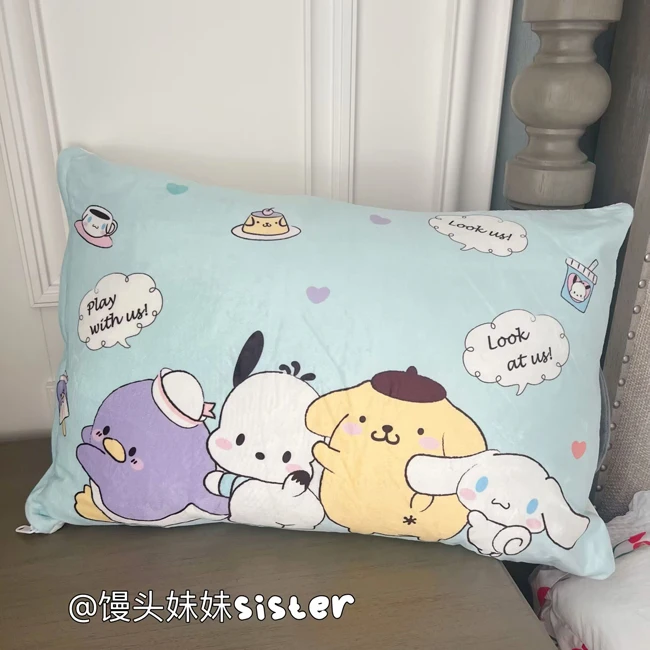 Sanrio Pochacco Cartoon Pillowcase Lovely Pochacco Pillow Cover Back Cushion Throw Pillow Only Pillowcase Bed Home Decor Gifts