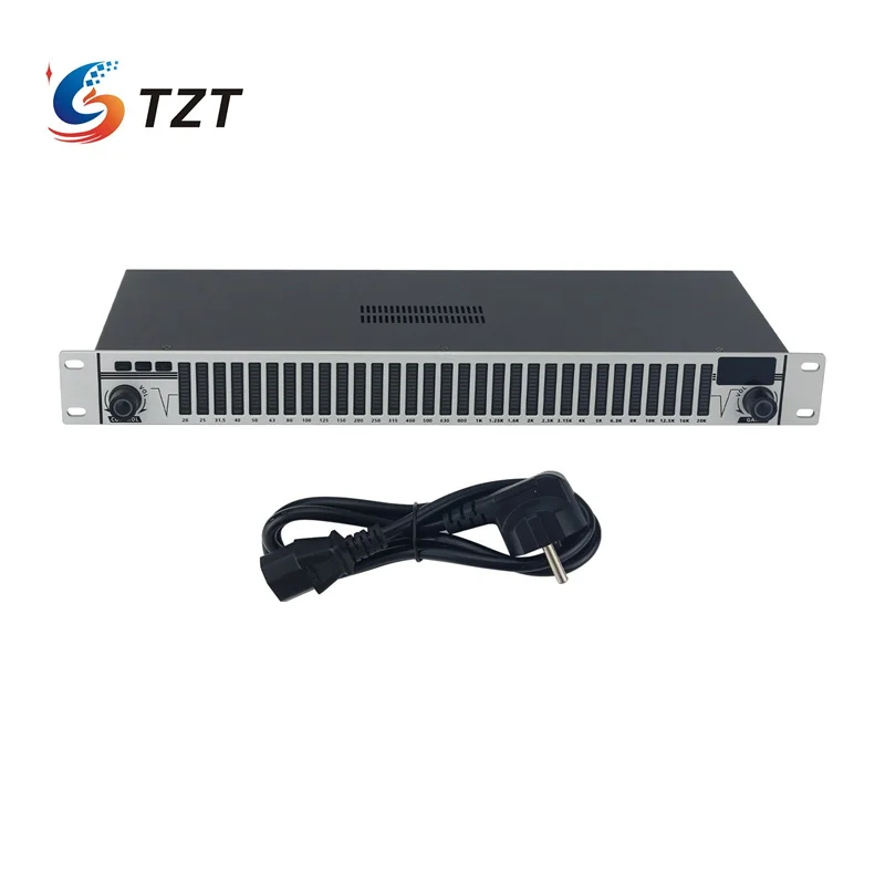 TZT EQ-A31 Professional 31 Band Equalizer Digital Equalizer (Silver) for Stage Home Karaoke Studio Uses