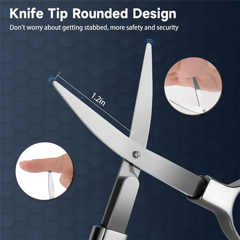 Highly Recommended-Safe Foldable Folding Badge-Scissors(3 Pieces) And 3 Keychains- Compact Pocket Travel Small Scissors For Offi