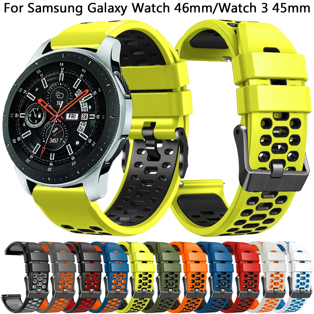 22mm Silicone Band For Samsung Galaxy Watch 46mm Strap for Galaxy Watch 3 45mm Gear S3 Frontier Classic Sport Watchband Bracelet