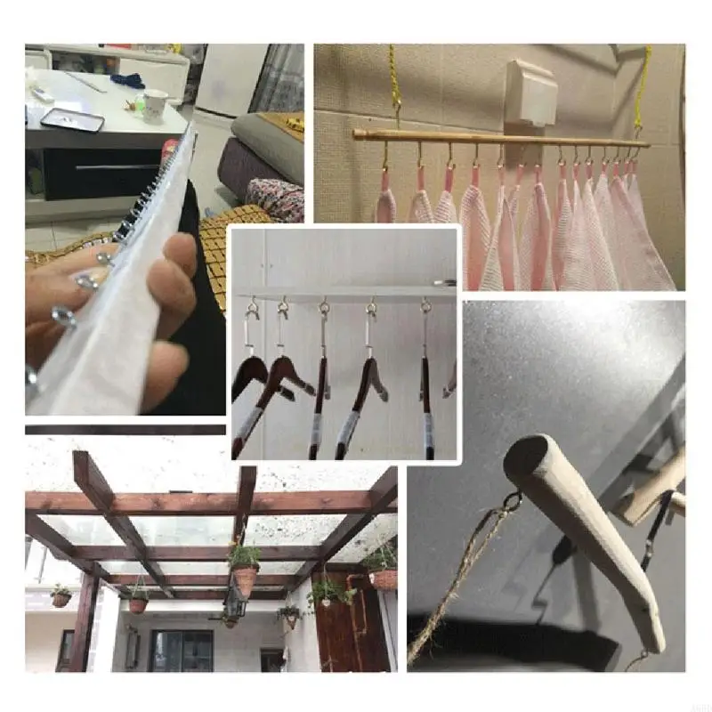 A6HD 20 PCS السقف خطاطيف الجدار المعدني للنباتات المعلقة ، والرياح الدقات