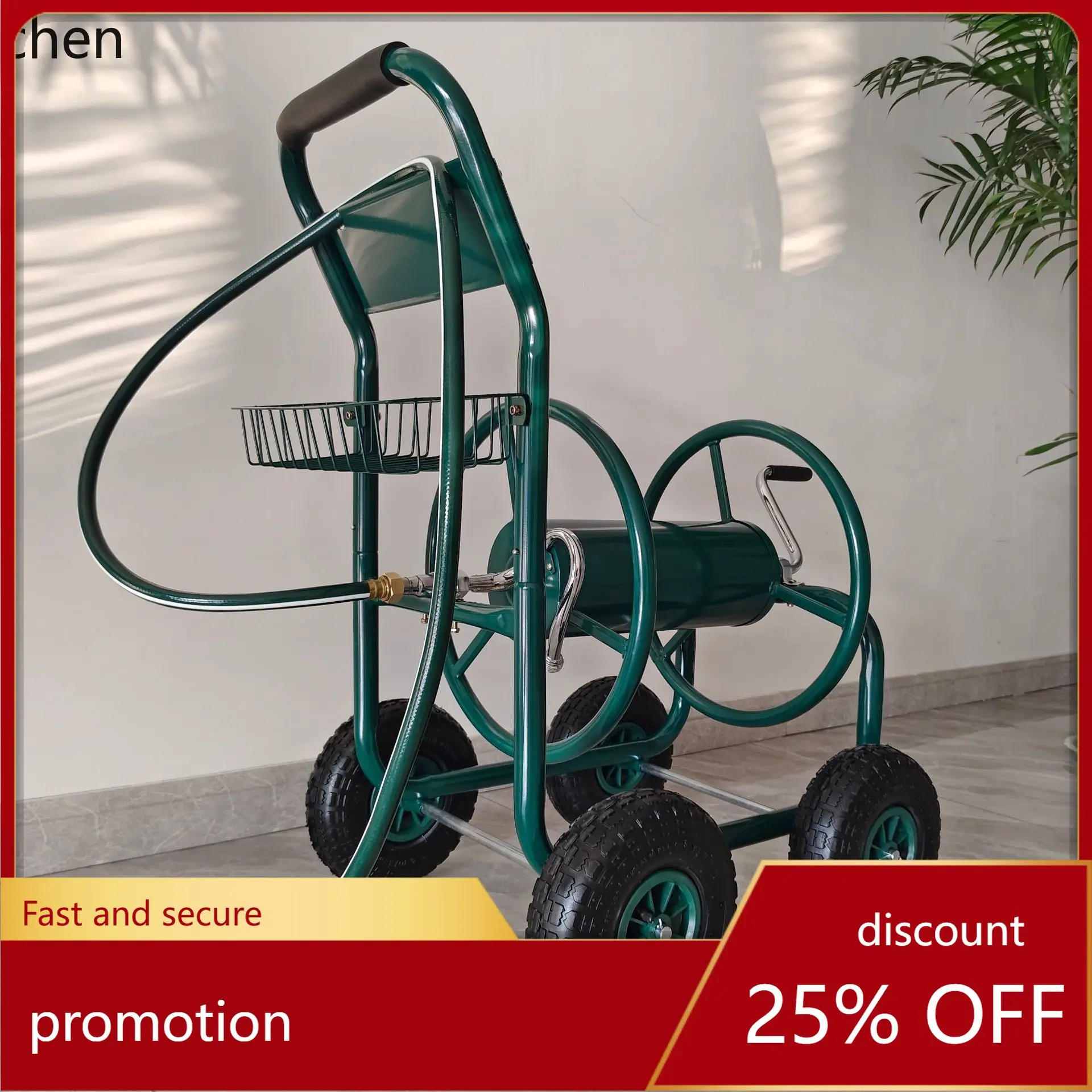 Hxl garden hose reel cart - gardening watering hand push hose storage cart - garden tools