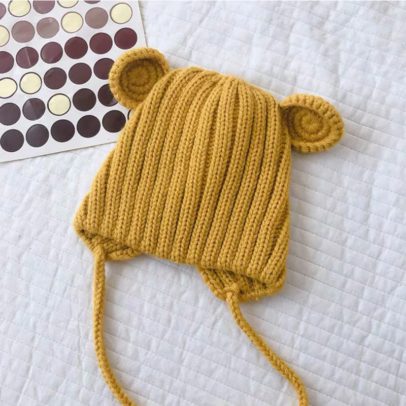 2023 New baby hat autumn and winter baby cute bear ear caps for baby men and women baby