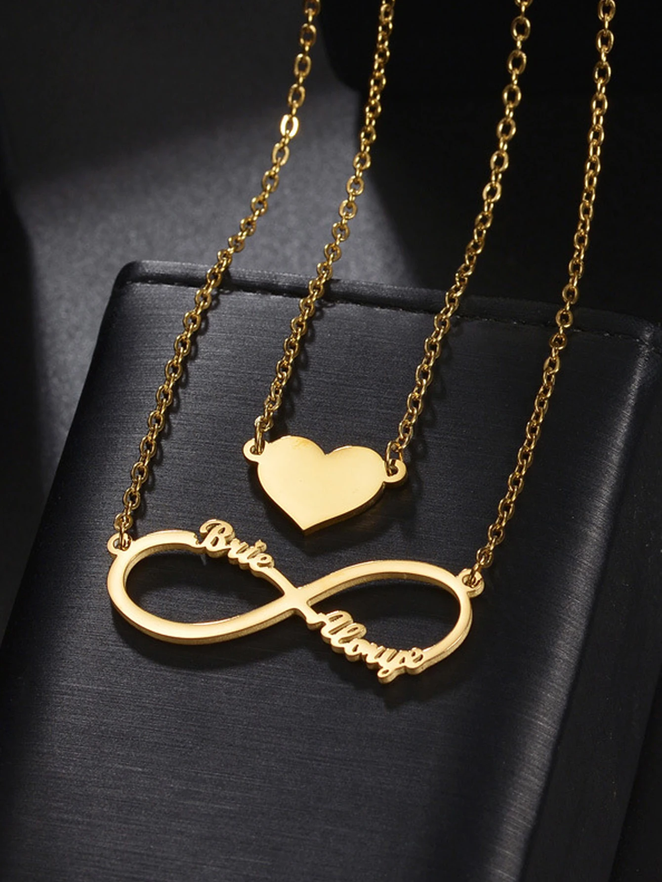 Custom Engraved Stainless Steel Name Necklace Pendant, Personalized