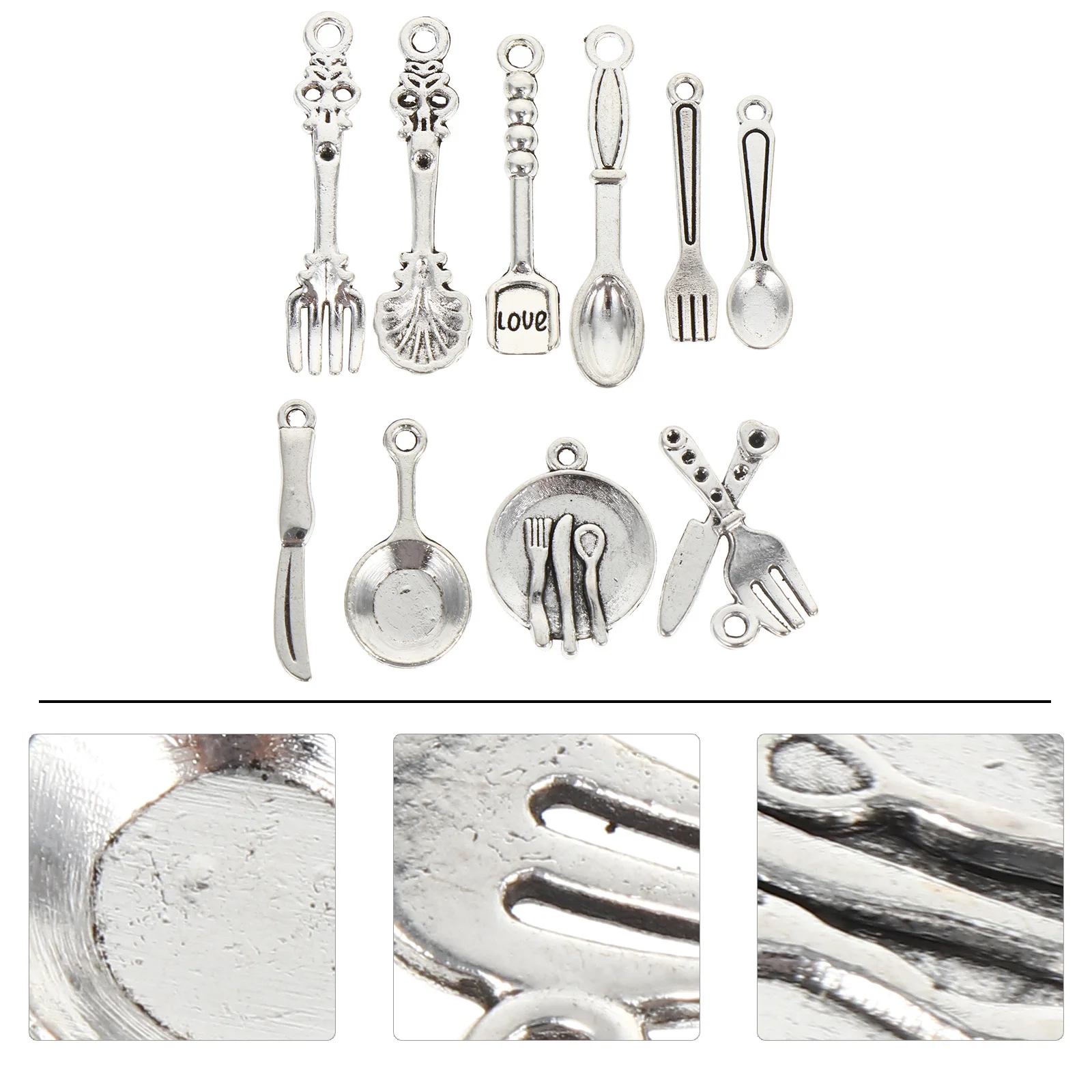 

1Set Retro Design Tableware Shape Alloy Pendants Creative DIY Jewelry Making Charms for Bracelets Necklace Earring Handmade