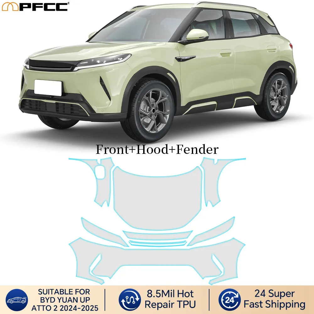 

For BYD Yuan UP ATTO 2 2024 2025 Car Paint Protection Film Front Bumper Anti-scratch Exterior TPU PPF Transparent Repair