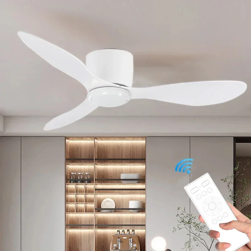 Modern Ceiling Fan, LED Pendant Light, DC Motor, High Air Volume with Remote Control Kitchen, Bedroom, Living Room, Dining Room