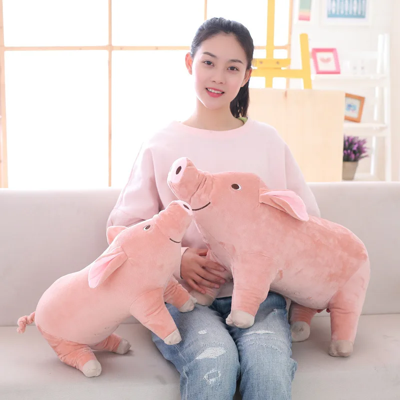 1szt 25cm Realistyczna Śliczna Kreskówka Świnia Pluszowa Zabawka Wypchana Miękka Lalka Świnia na Prezent Urodzinowy Zabawka Kawaii Prezent dla Dziewczynek