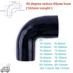 102mm Length ID70 74 75 76 79 80 83 84 85 89 90 100 102 110 108 127mm 90 Degree reduce Elbow General Silicone Intercooler Hose