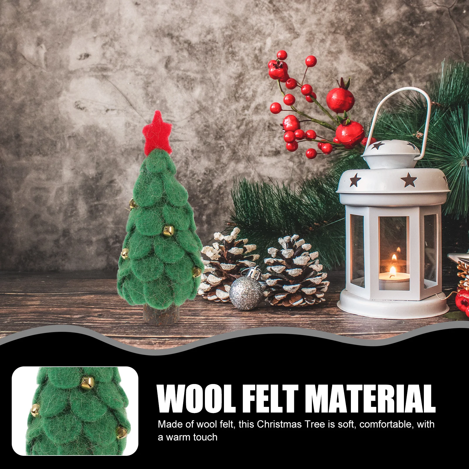 

Mini Small Wool Christmas Tree Felt Ornament Xmas Desktop Decor Lovely Holiday Adornment Wool Felt Xmas Tree Festival Adornment