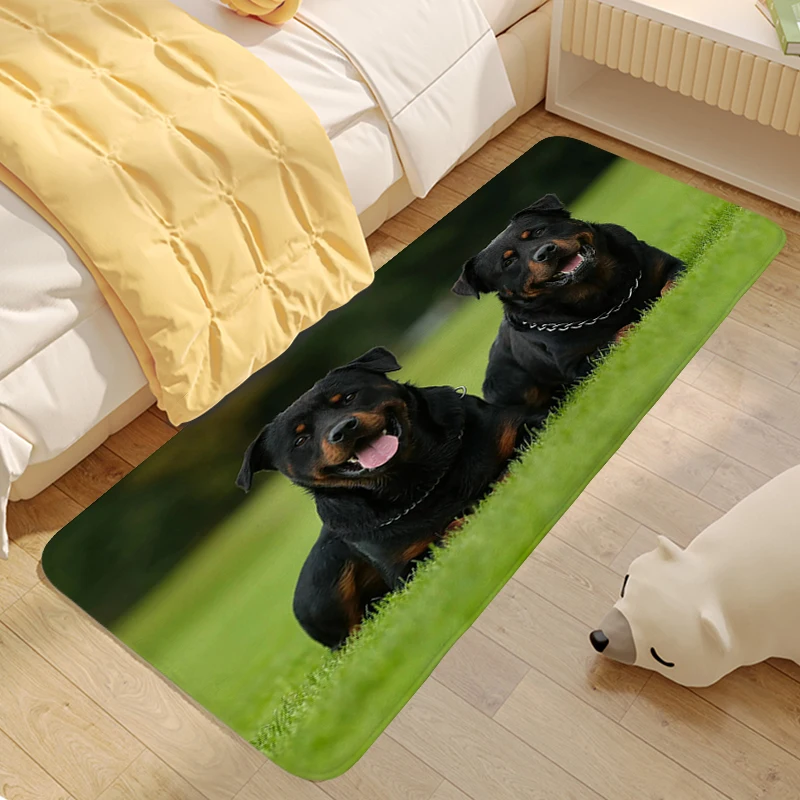 

Carpet for Bedroom Rottweiler Dog Bathmat Veranda Floor Mat Washable Non-slip Kitchen Living Room Rug Soft Doormat Entrance Door