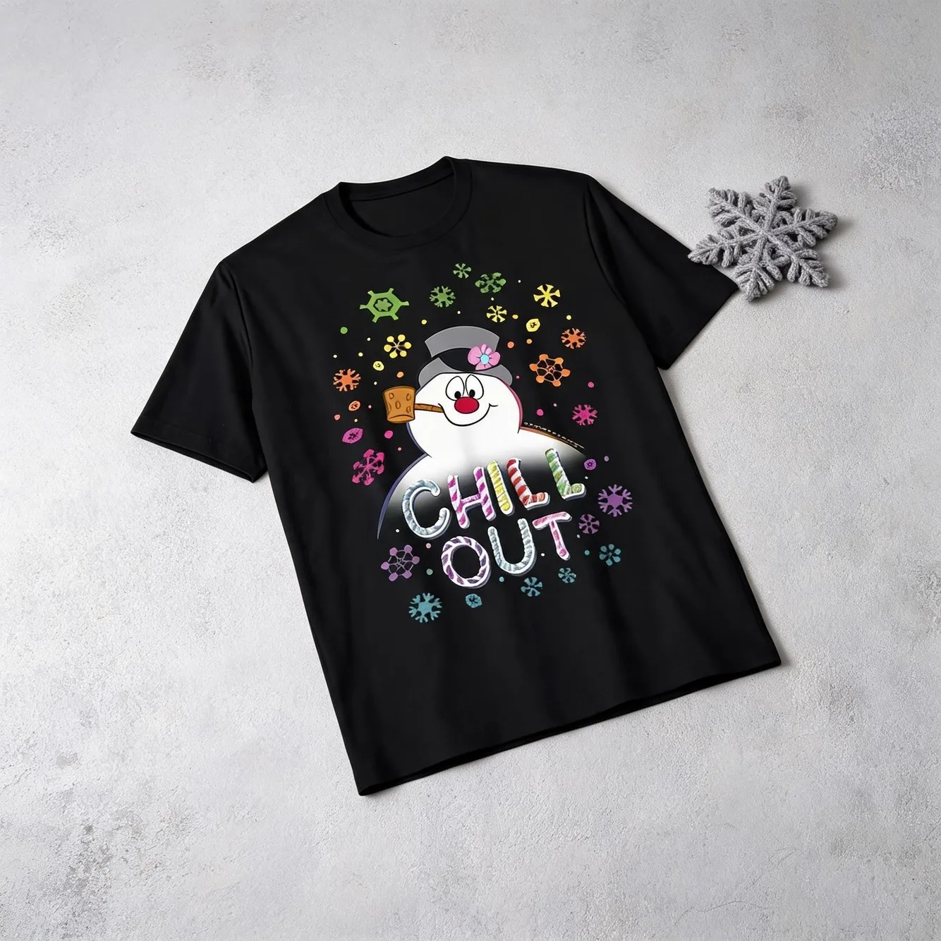 1 Piece Mens Relaxing Snowman Pattern T Shirt 100 Cotton Casual Round Collar Short Sleeve T Shirt With Holiday Snowman Print Christmas Gifts And Winter Fun Casual T Shirt Glossy Surface Store In Stock Quick Suitable For Easter Halloween Thank