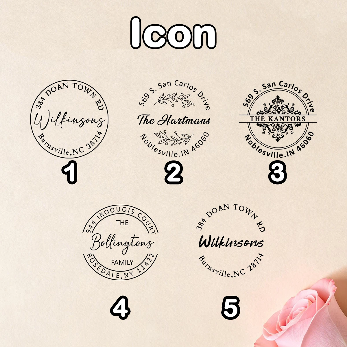 Custom Stamp Self Inking,Minimalist Modern Name Address Stamp,Personalized Text Icon Seal Gift,Customized Return Address Stamp