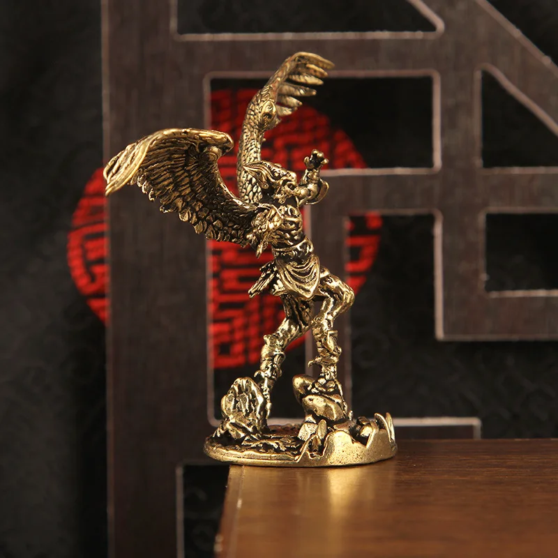 2 Pieces of Brass angel Figure Ornaments Home Office desktop Statue Small Ornaments