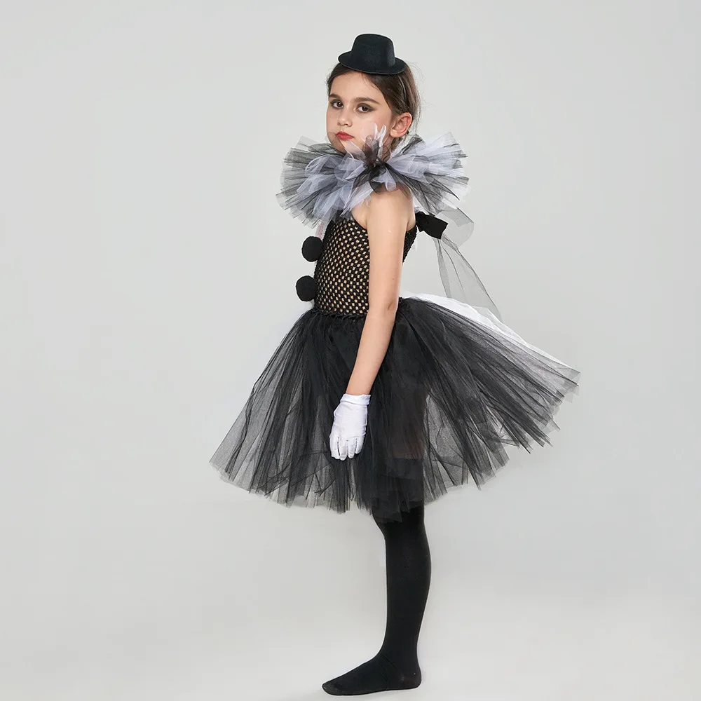 Kids Halloween Costume Child Cosplay Horror Clown Blood Clothes Girls Tutu Dress Scary Girl Carnival Masquerade Party Dress Up