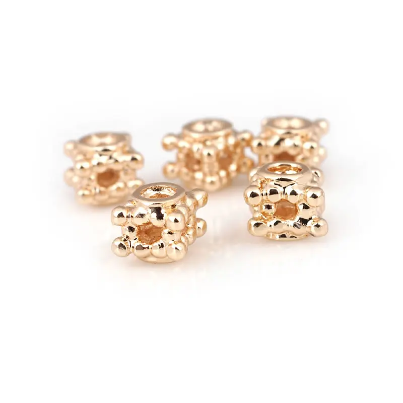 4MM 5MM 18K Gold Color Brass Cube Spacer Beads Bracelet Beads High Quality Diy Jewelry Making Supplies Accessories for Women