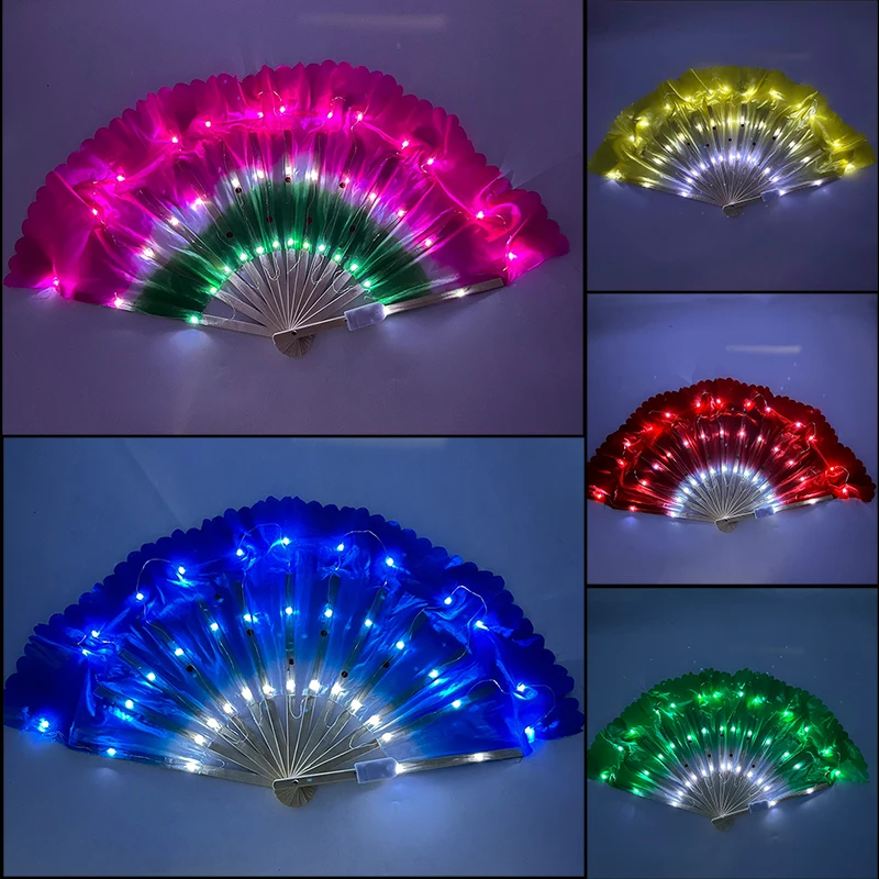 LED Dance Shorts Fans Belly Dance Stage Performance Props Chinese Dance LED Fans Belly Dance Accessories Woman Costume