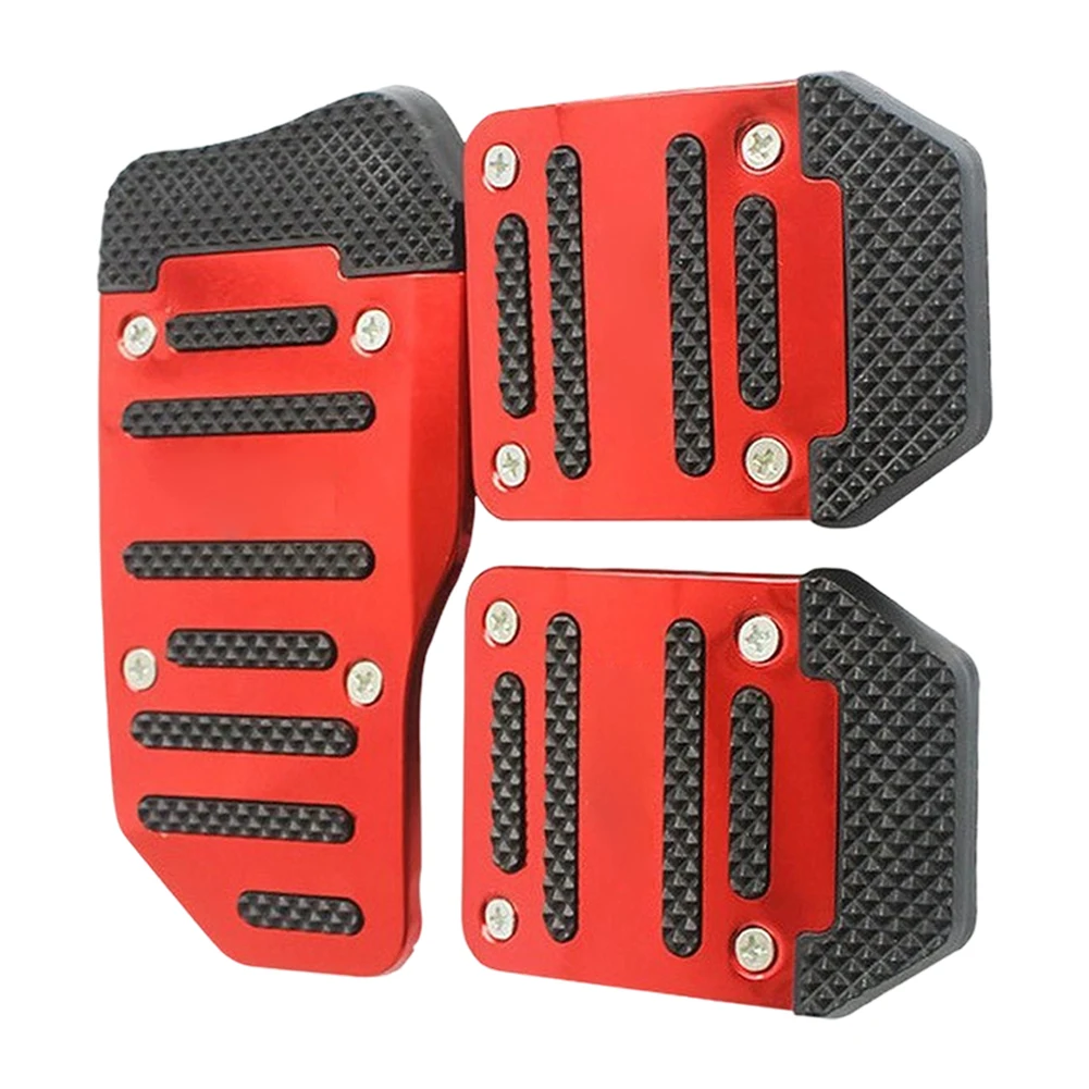 Manual Transmission Pedal Protector Set Aluminum Non-Slip Brake Clutch and Throttle Covers Fit for Cars and SUVs