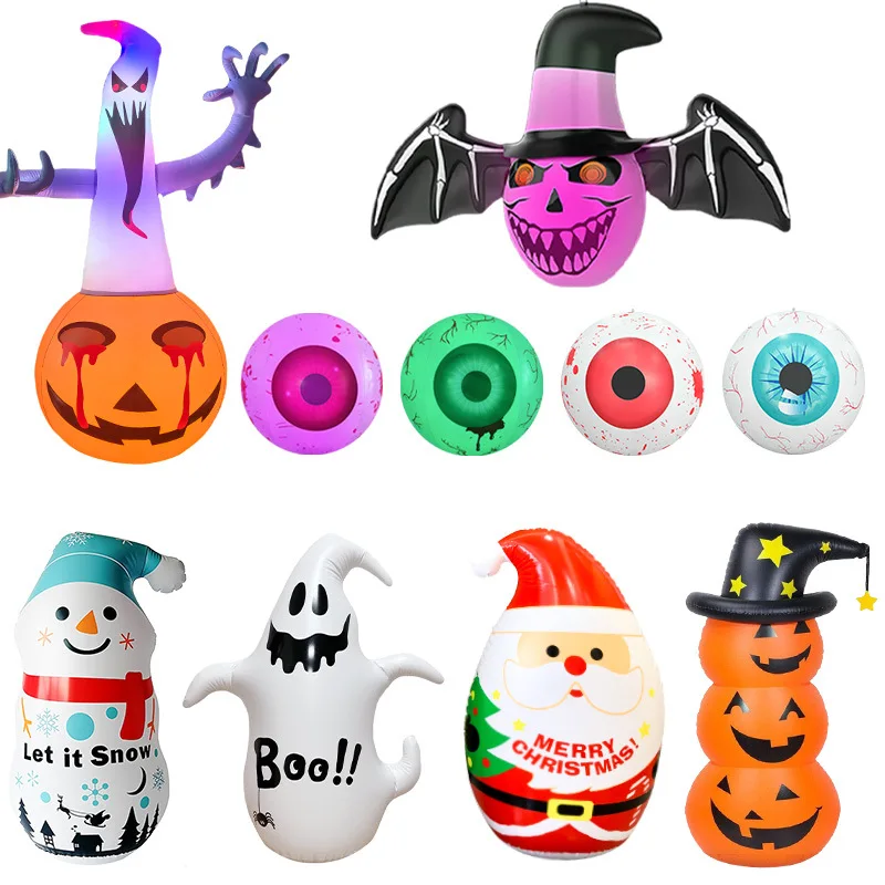 

Christmas and Halloween Toy Garden Party Horror Decoration Gift Pumpkin Ghost PVC Luminous Ornament LED Colorful Light Tumbler