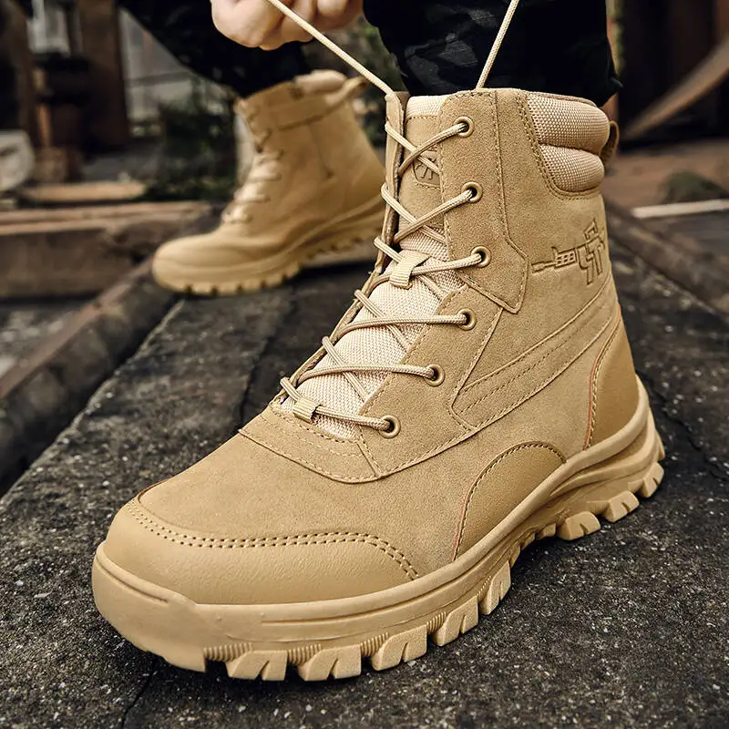 Markenstiefel für Herren, drei Farben, Schnürstiefel, wasserdicht, rutschfest, Wanderstiefel, verschleißfest, für Dschungel-Trekking, Größe 39–47