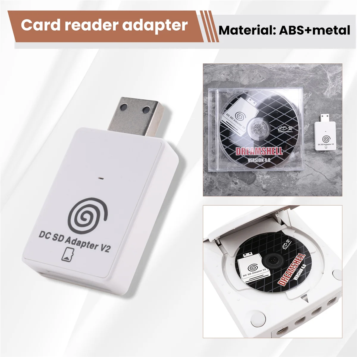 Lettore adattatore scheda SD/TF per Dreamcast e CD con caricatore di avvio DreamShell Leggi giochi per DC Dreamcast