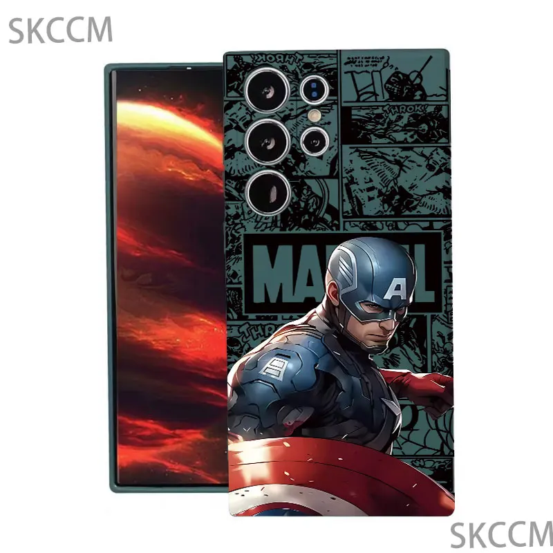 マーベルキャプテンアメリカの電話ケース,サムスンギャラクシーs24ウルトラ,s23fe,s22,s20 plus,a15,a35,a50,a51,a54,a55,a71,a72,a73