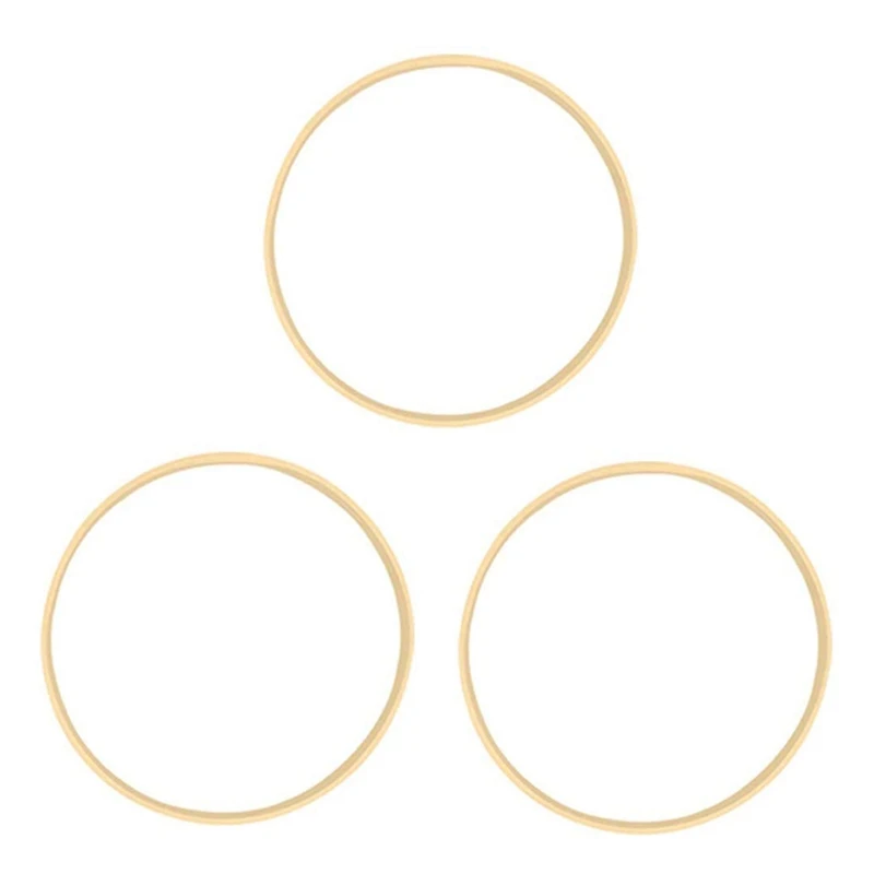 3X Dream Bamboo Rings,Wooden Circle Round Catcher DIY Hoop For Flower Wreath House Garden Plant Decor Basket 18Cm