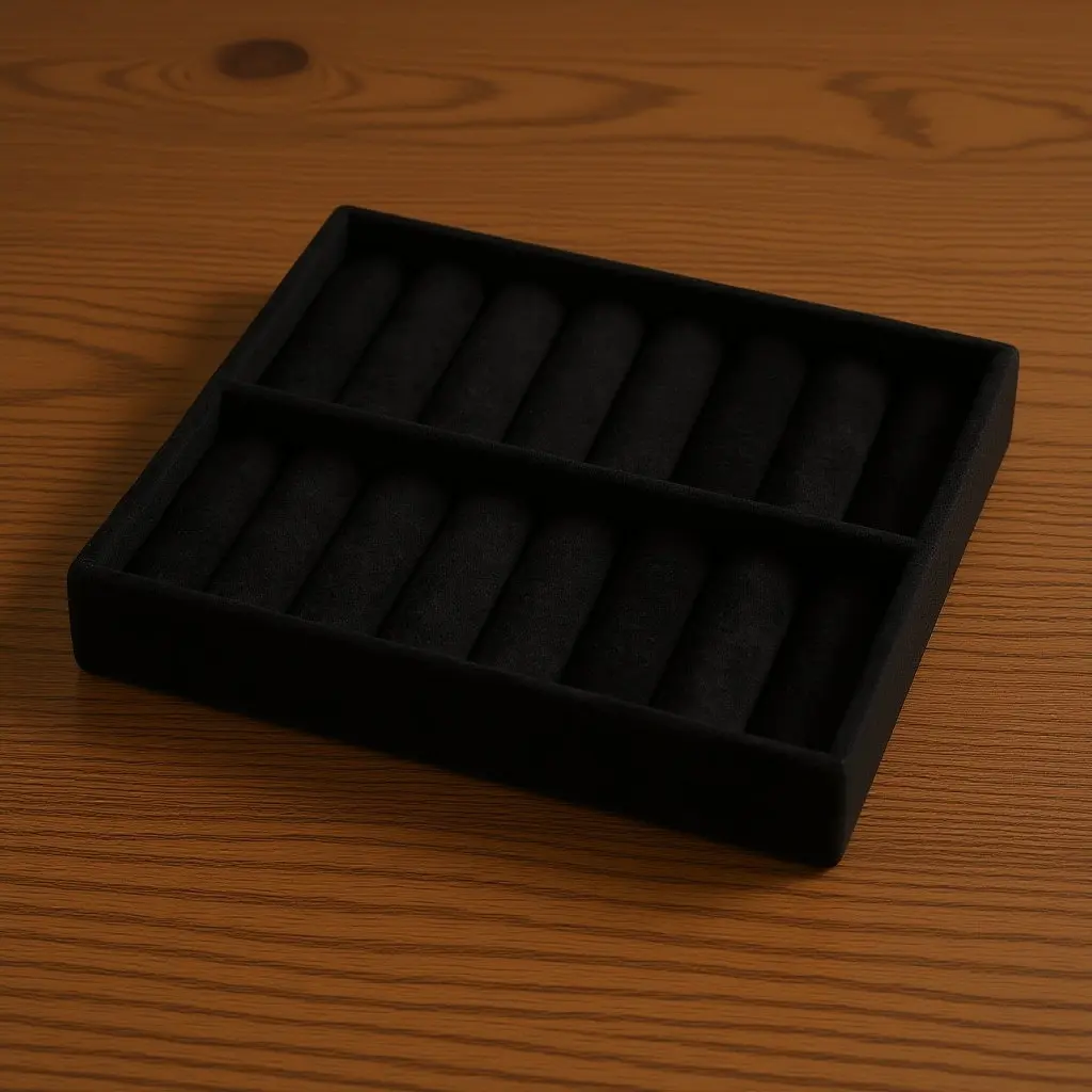 

2Pcs Ring Holder Tray Black Jewelry Organizer Display Case for Rings Jewelry Storage Tray Dish Vanity Ring Display Dish