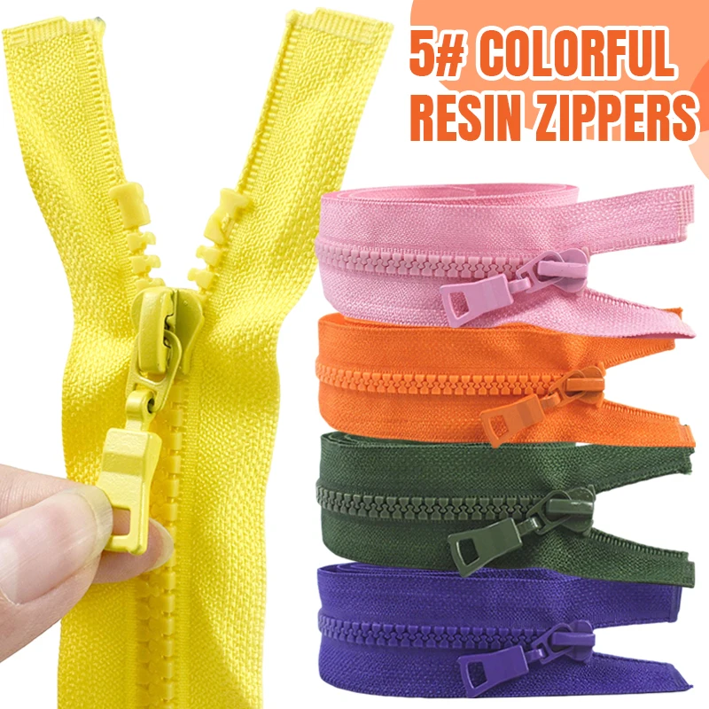 

5Pcs 5# Resin Zipper for Sewing 15-80cm Close/Open End Zip Pocket Zips Closure Clothing Decor Zippers Repair Kit DIY Accessories