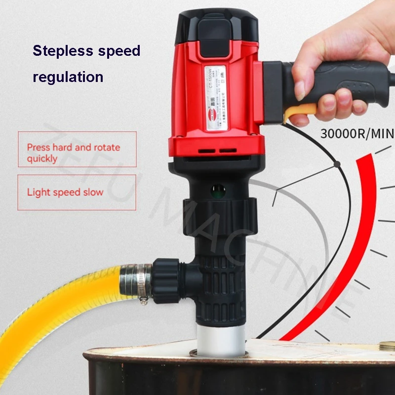 Imagem -02 - Bomba Handheld Elétrica do Tambor do Óleo Bomba de Óleo Portátil Cilindro do Óleo Diesel 800w 1300w 1500w 220v
