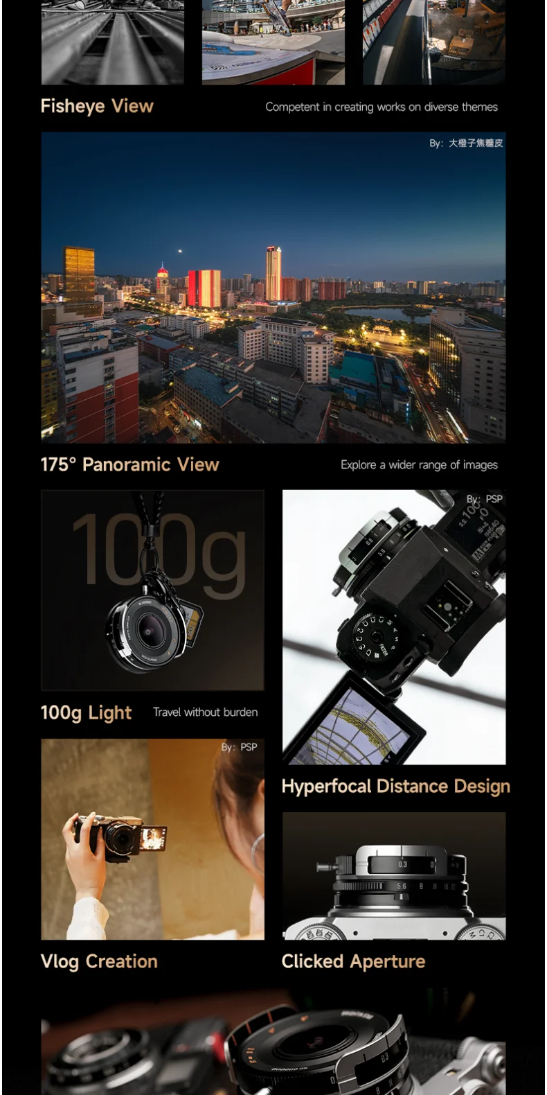 Brightin Star 10mm F5.6 Pro APS-C Fisheye 175 ° Ultra-Weitwinkel-Objektiv mit Manueller Fokussierung für Fuji XF Sony E Nikon Z Canon EOS R M43 A7C XT50 – Detail 2