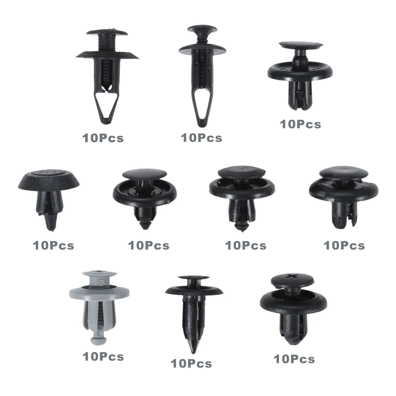 

Mgoodoo 100Pcs Car Fastener Screw Rivets Clips Kit Mixed Auto Bumper Fender Trims Fastener Screw Rivets Clips Black Plastic Clip