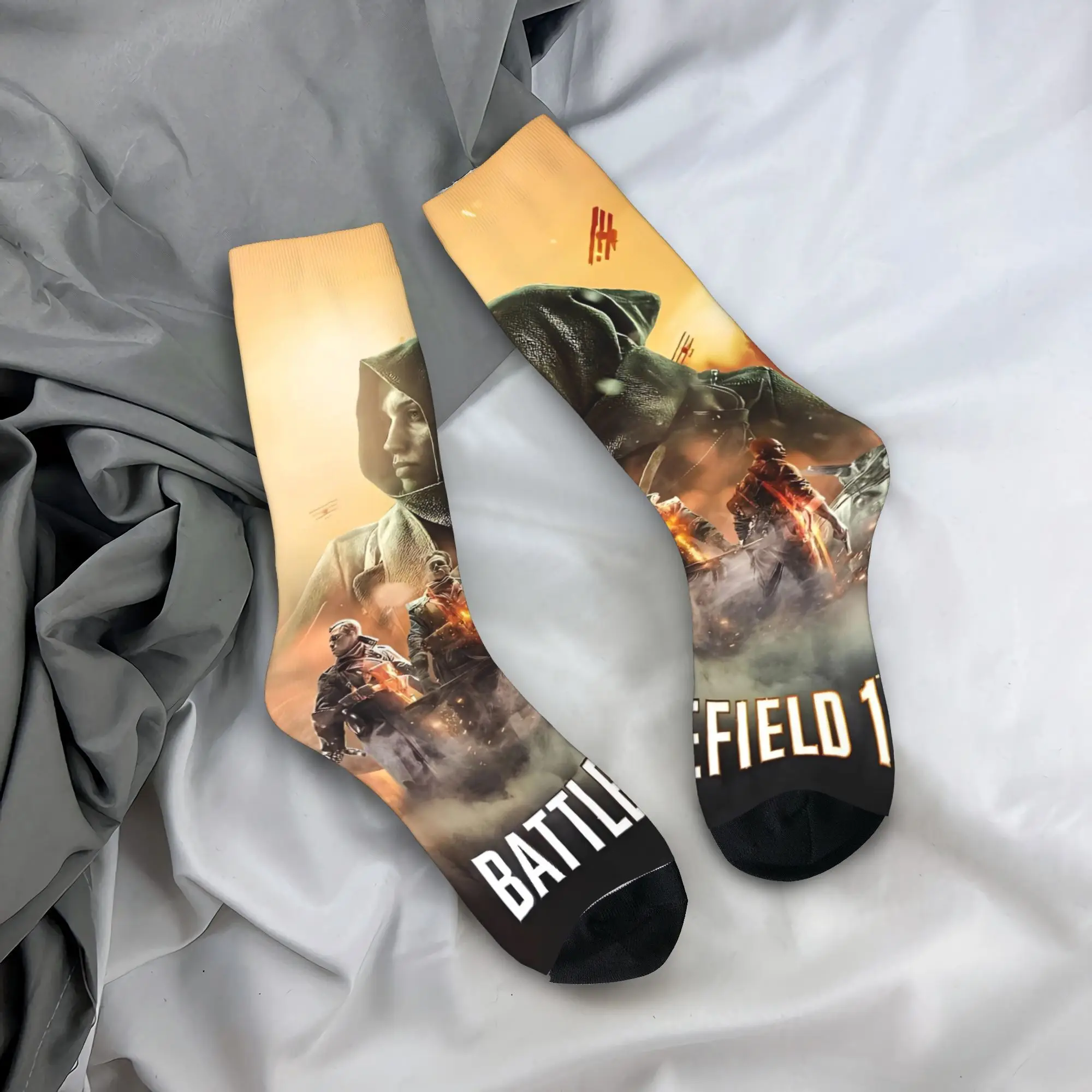 

Adults Men Socks Battlefield 2042 Game Stockings Anti-Slip Breathable Socks Autumn Elegant Printed Outdoor Sports Socks