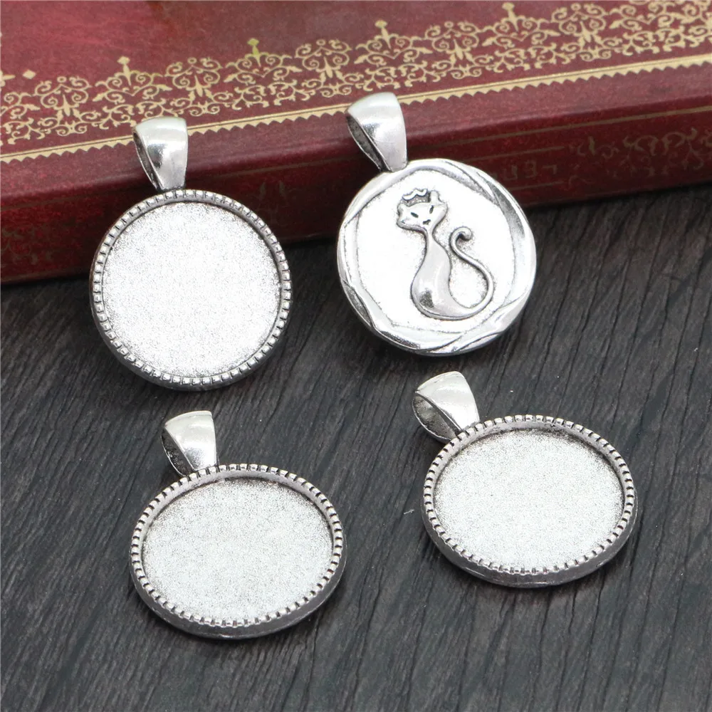 10pcs 20mm Inner Size Black plated and Rose Gold Color Cat Style Cabochon Base Setting Charms Pendant