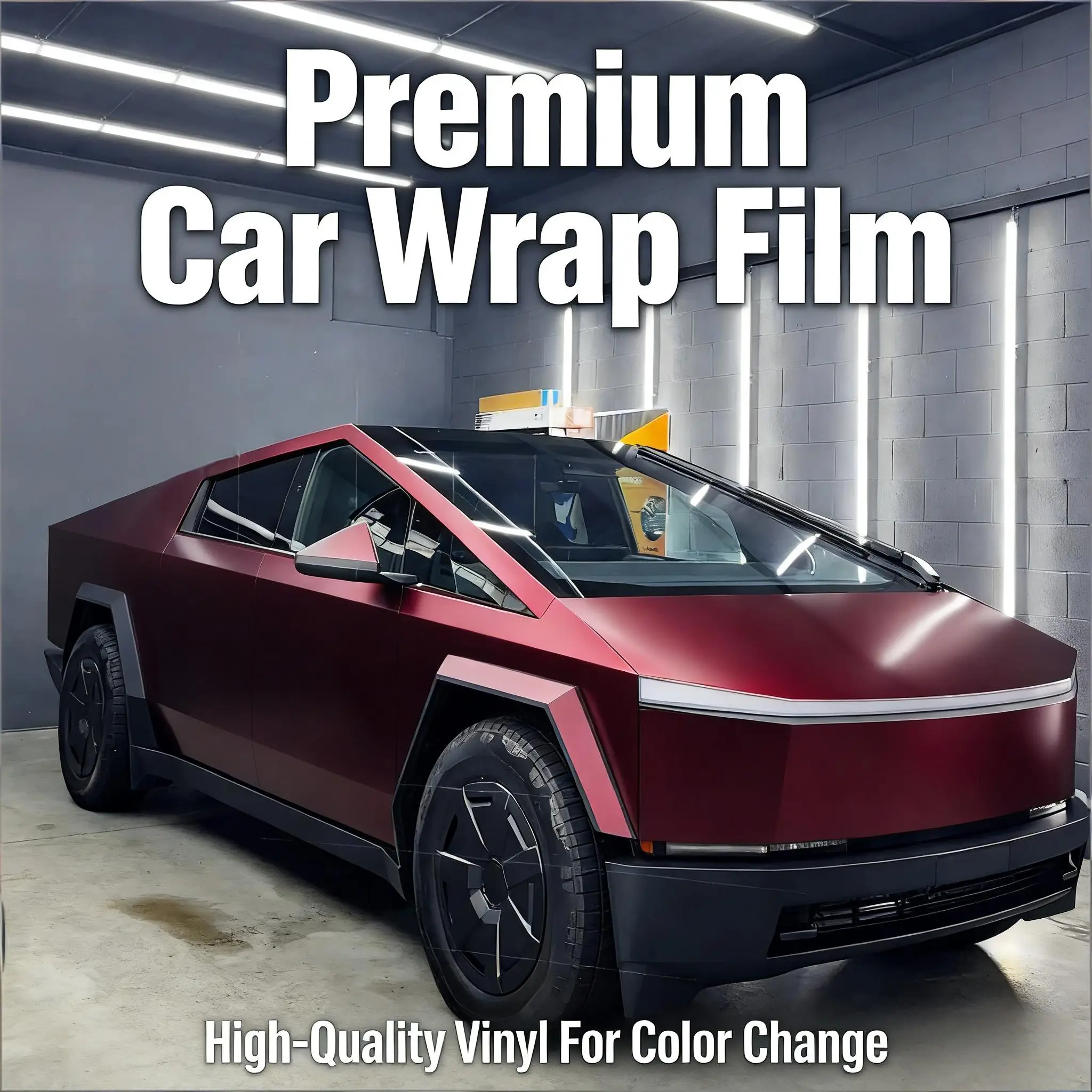 

For Tesla Cybertruck 2024 2025 DIY PPF Paint Protection Film Color Change Gloss Dragon Blood Red Anti-Scratch Wrap Film