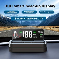 For Tesla Model 3 & Y Smart HUD Car Head-up Display Automatic Rotating Display High-Definition Digital Projector Car Accessories