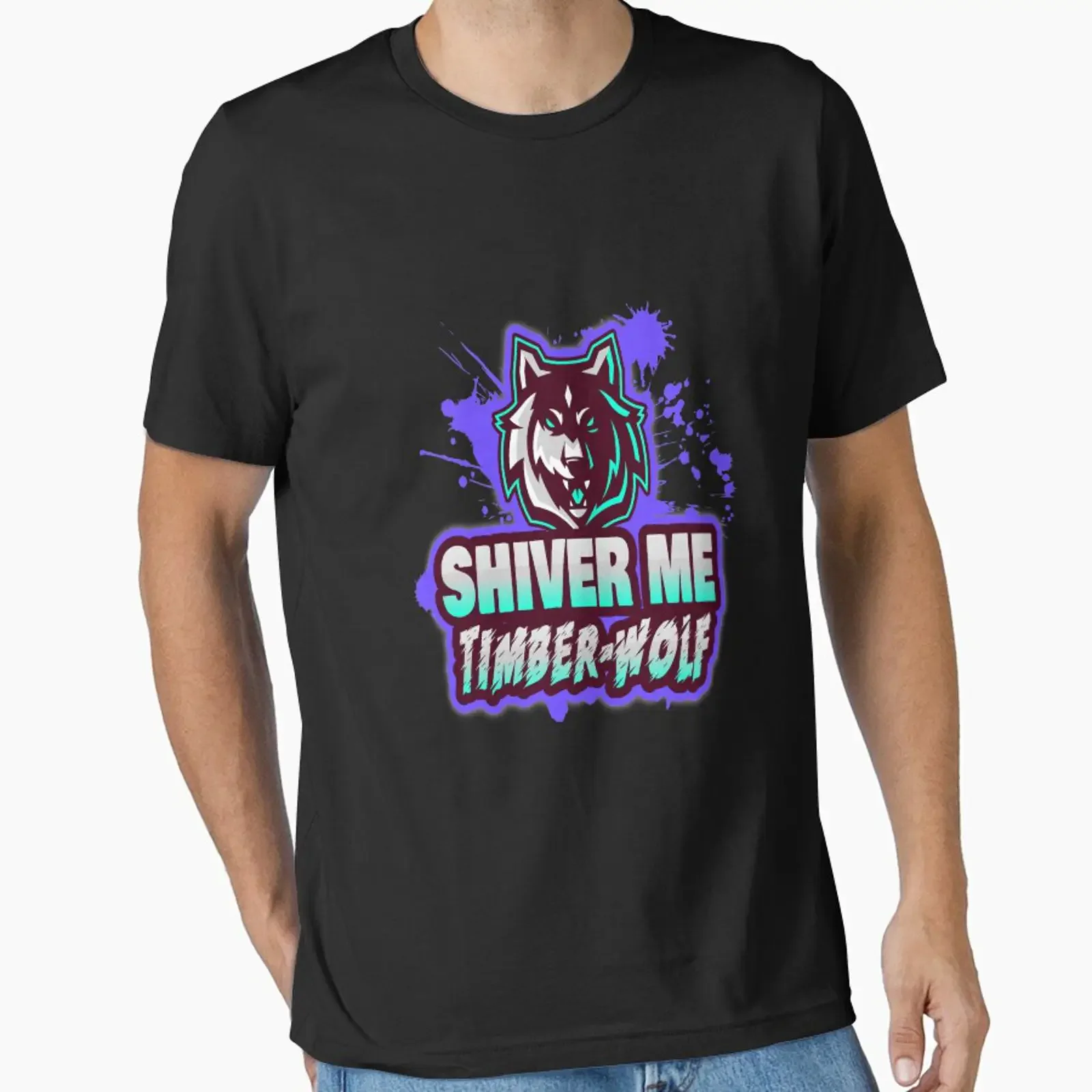 Shiver Me Timber Wolf Essential T-Shirt, Vintage-Waschung, vielseitig, leicht stylisch, bequem, weiches Oberteil für den Alltag.