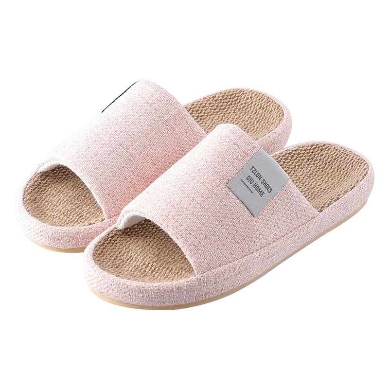 Men's Breathable Linen Slippers, Four Seasons Indoor Silent , Anti Slip Bedroom Floor Shoes, Soft Slippers, Home Anti Slippers view 6