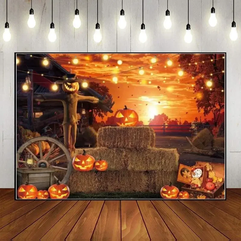 

Halloween Photo Background Clown Castle Birthday Decoration Bat Lantern Baby Shower Magic Witches Custom Backdrop Cemetery Witch