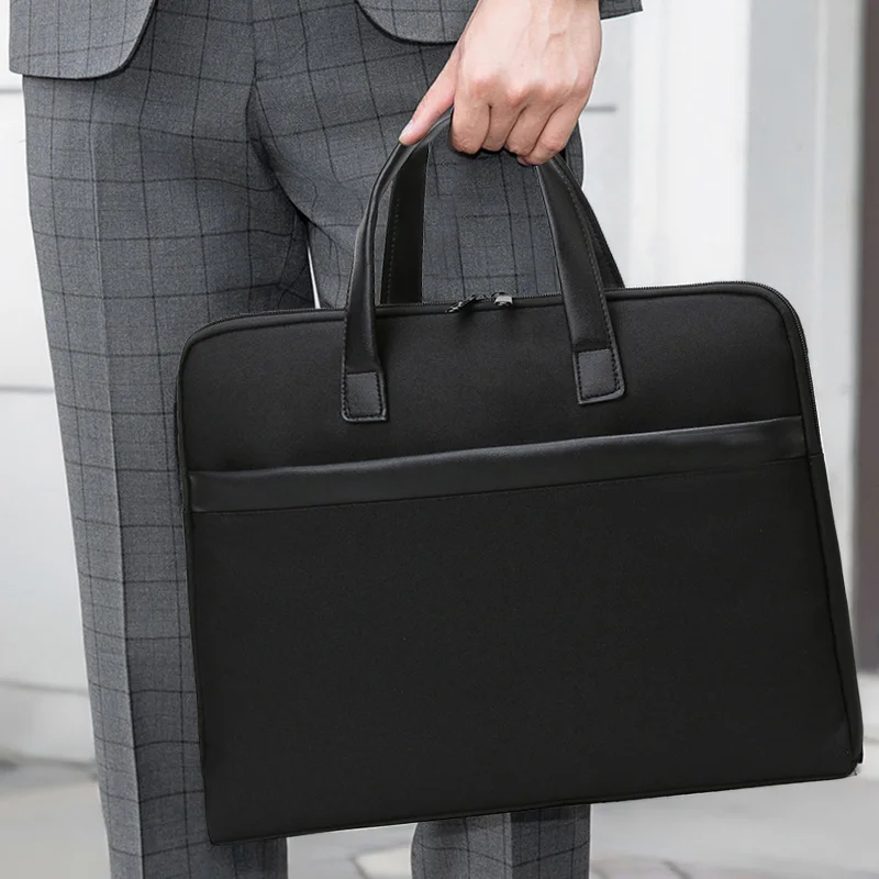 Male Briefcase Large Capacity Office Work Portable Bag Oxford Handbag For Laptop A4 File Men\'s Business Document Case