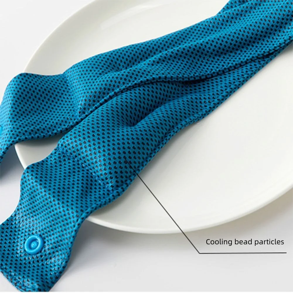 Breathable Multicolor Cooling Ice Scarf Quick Drying Summer Sweat Wiping Towel Portable with Button Cooling Bandana Hiking