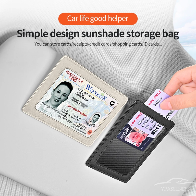 Car Sun Visor Document Organizer - Multifunctional Card and Ticket Holder for VehicleLicense and Driver's License Storage Access