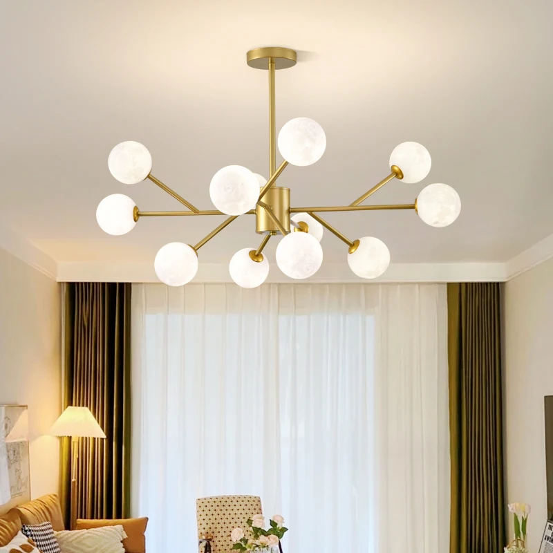 Nordic Luxury Golden Chandelier Lampshade Is Used For Living Bedroom Hotel Lobby High-end Place No Light Bulbs Home Decoration