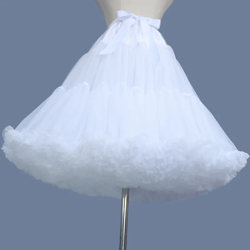 Jupon bouffant en tulle pour femme, taille élastique, princesse, danse de ballet, crinoline, lolita, cosplay, sous-jupe, balançoire, jupe tutu, longueur 55cm