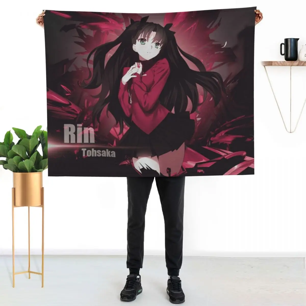 Tohsaka Rin 2 Throw Blanket Decorative Sofas Nap Sofa Thermals For Travel for sofa Large Blankets