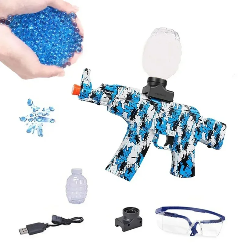 AK47 Palla in gel per schizzi elettrici con perline d'acqua Blaster per attività all'aperto Gioco di squadra di tiro Regali giocattolo per adolescenti
