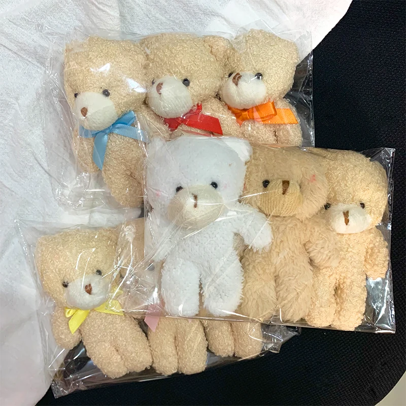 3pc/set 13cm Teddy Bear Plush Doll Animal Bear Stuffed Toy Keychain Cute Cartoon Rabbit Plush Key Ring Bag Pendant Children Gift